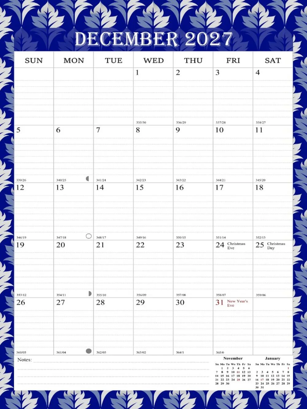 2026-2027 Wall Calendar Spiral-bound Twin-Wire Binding - 18 Months 8.5